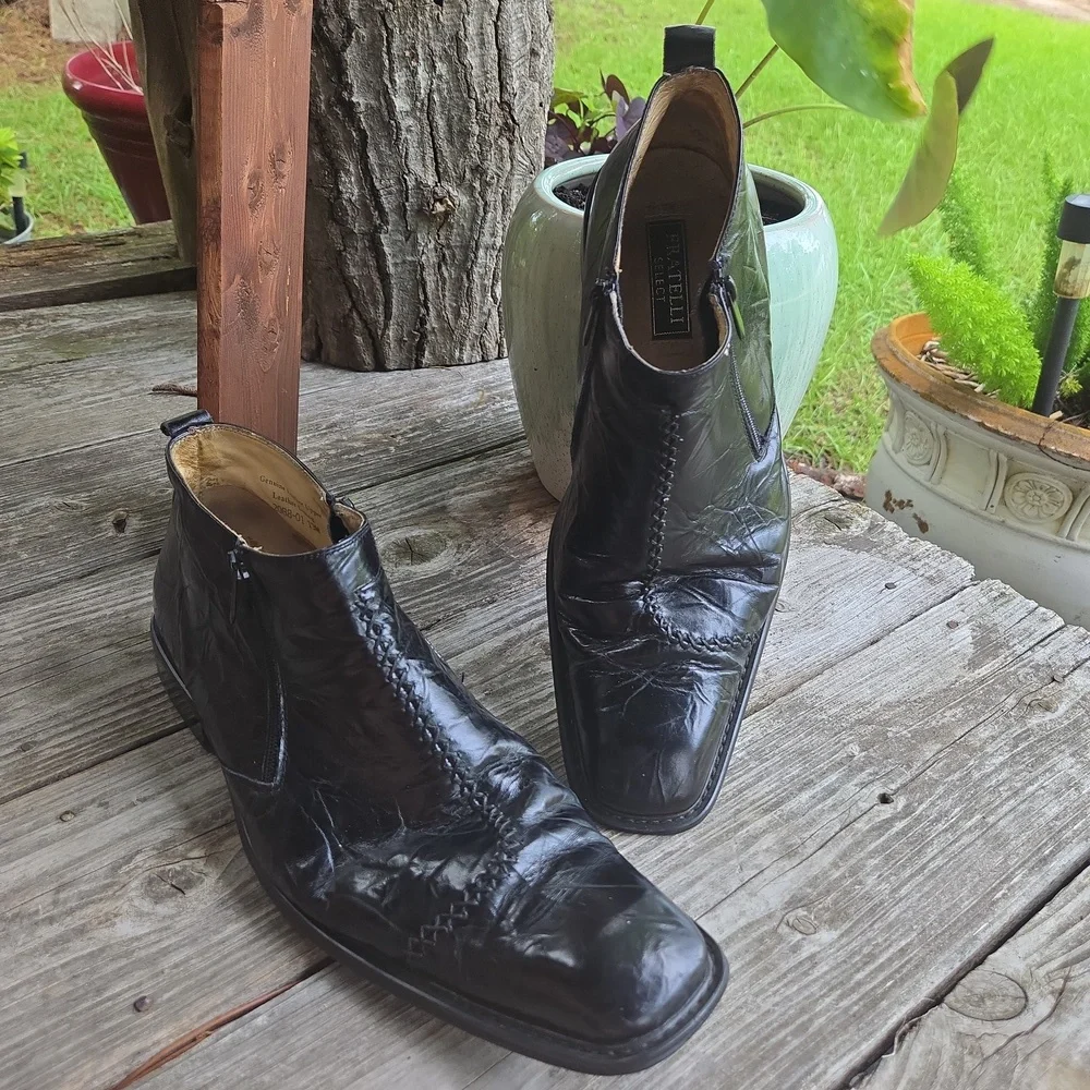 Fratelli Select Black Crinkled Leather Contemporary Chukka Boot Size 13